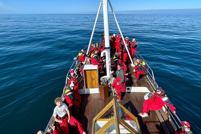Húsavík Whale Watching Tour, family owned and operated - Moby Dick, flotation suits, and rough North Atlantic water