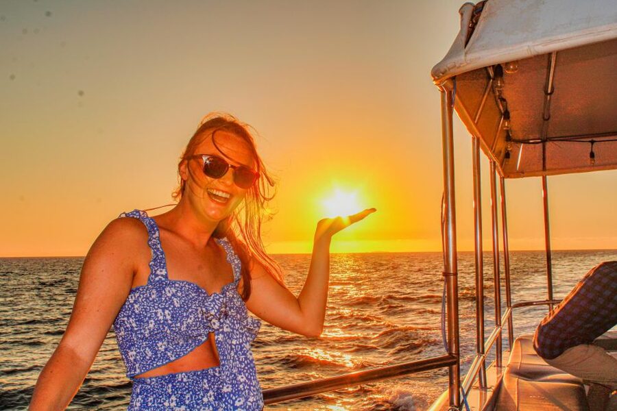 Puerto Vallarta: Mega Yacht Whale Watching Sunset Cruise - Sunset, music, and Puerto Vallarta lights