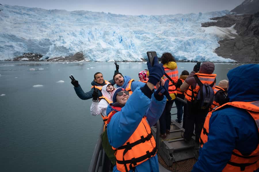 Punta Arenas: Full-Day Whales, Penguins, and Glaciers Tour - Crossing the Strait of Magellan toward Cape Froward