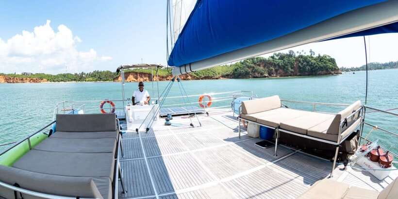 Sail Lanka Charter - Whale Watching Cruise In Mirissa - The turn toward Weligama Bay